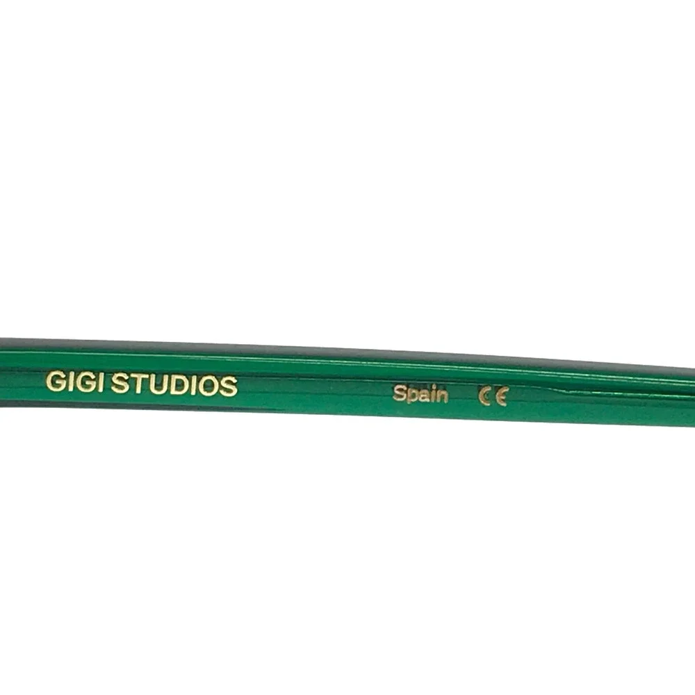 Gigi Studios Eyeglasses Frames KOBE 8099/7 Clear Dark Green Round 51-18-145